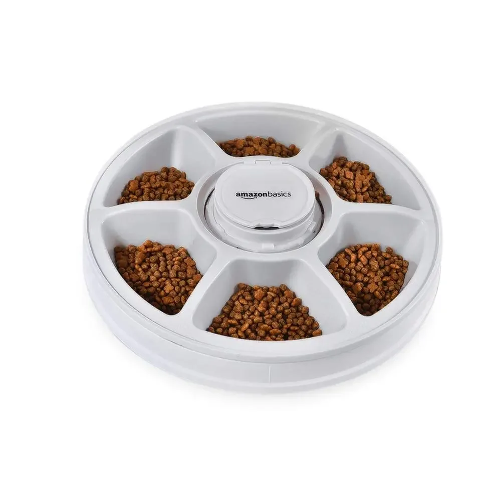 Amazon Basics Automatic Electronic Timed Pet Feeder - 6 Portions, Teal